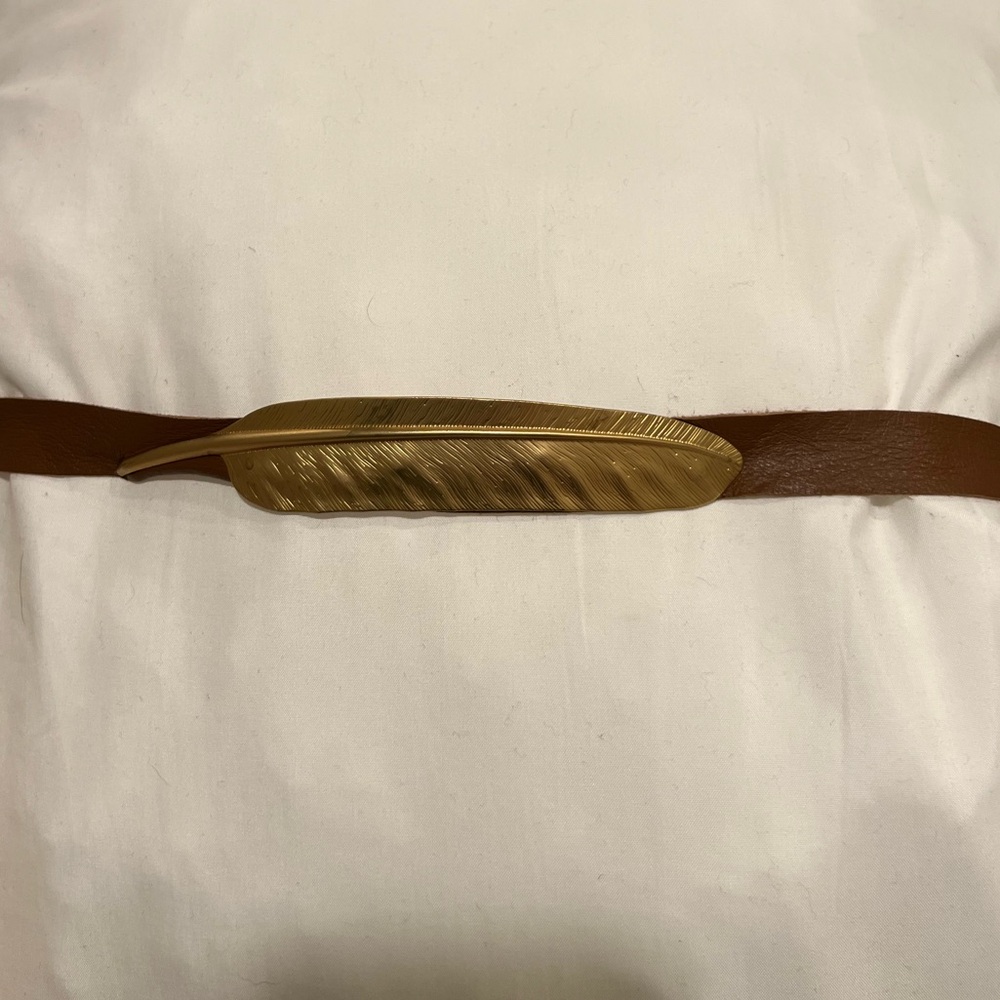 Sheep Leather Statement Belt with Gold